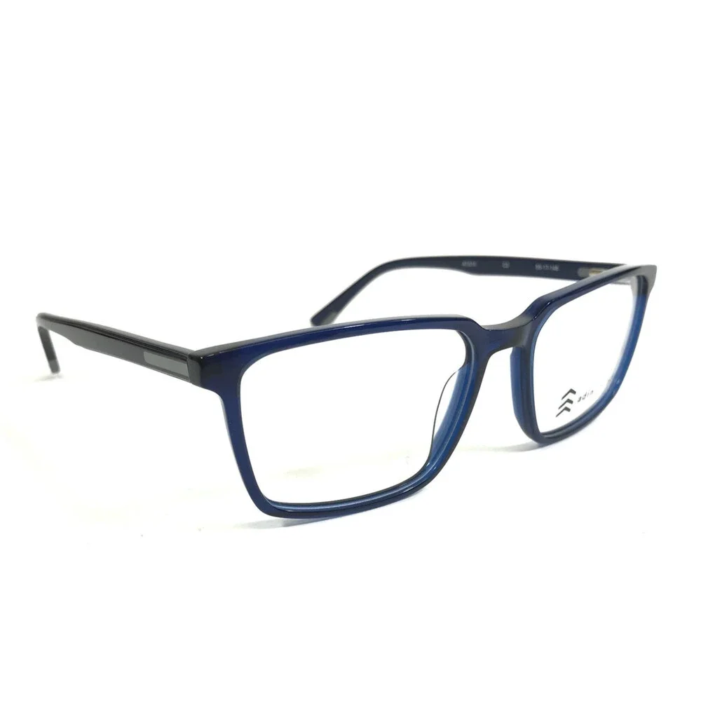 Adin Thomas Eyeglasses Frames AT-514 C3 Matte Navy Blue Gray Square 55-17-148